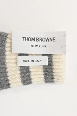 Charcoal cashmere Funmix 4-bar rib knit gloves