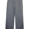 Charcoal linen-blend twill mid-rise tailored straight-leg trousers