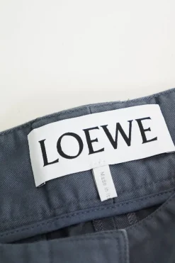 Charcoal linen-blend twill mid-rise tailored straight-leg trousers