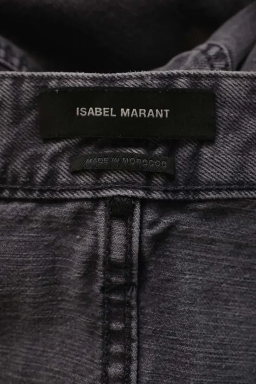 Charcoal paneled cotton denim Eloisa pull-on high-rise straight-leg jeans