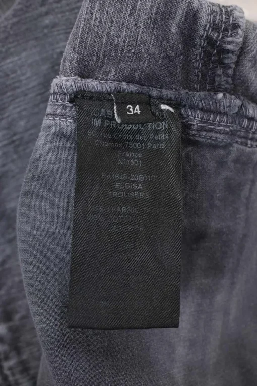 Charcoal paneled cotton denim Eloisa pull-on high-rise straight-leg jeans