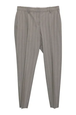 Charcoal pinstripe wool-blend Etienette single breasted notch lapel and cropped skinny trouser suit
