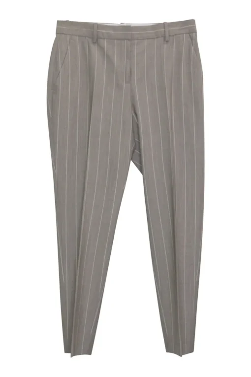 Charcoal pinstripe wool-blend Etienette single breasted notch lapel and cropped skinny trouser suit
