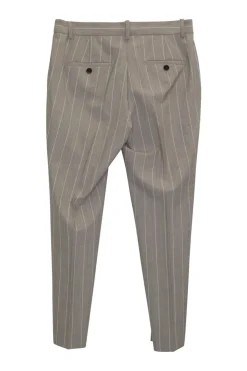 Charcoal pinstripe wool-blend Etienette single breasted notch lapel and cropped skinny trouser suit