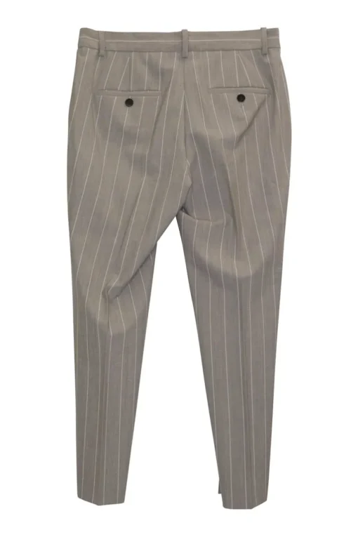 Charcoal pinstripe wool-blend Etienette single breasted notch lapel and cropped skinny trouser suit