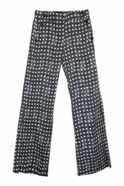 Charcoal star-print cotton-blend brushed twill double breasted 70's-style two-piece casual suit set
