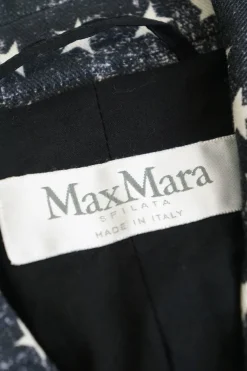 Charcoal star-print cotton-blend brushed twill double breasted 70's-style two-piece casual suit set