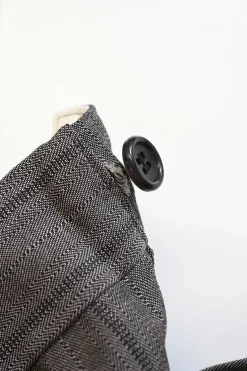 Charcoal striped wool mélange pleat-front tailored bermudas