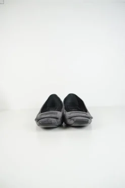 Charcoal suede Belle buckle court shoes