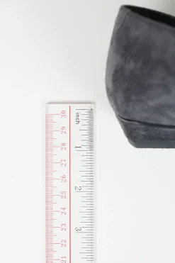 Charcoal suede Belle buckle court shoes