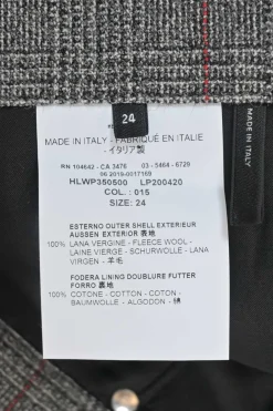 Charcoal wool Glen check tweed double breasted tailored jacket and mini pencil skirt two-piece suit set