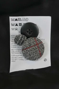 Charcoal wool Glen check tweed double breasted tailored jacket and mini pencil skirt two-piece suit set