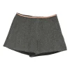 Charcoal wool-blend Cavalry twill pull-on high-rise culotte shorts