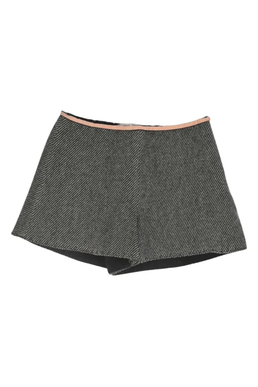 Charcoal wool-blend Cavalry twill pull-on high-rise culotte shorts