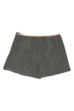 Charcoal wool-blend Cavalry twill pull-on high-rise culotte shorts