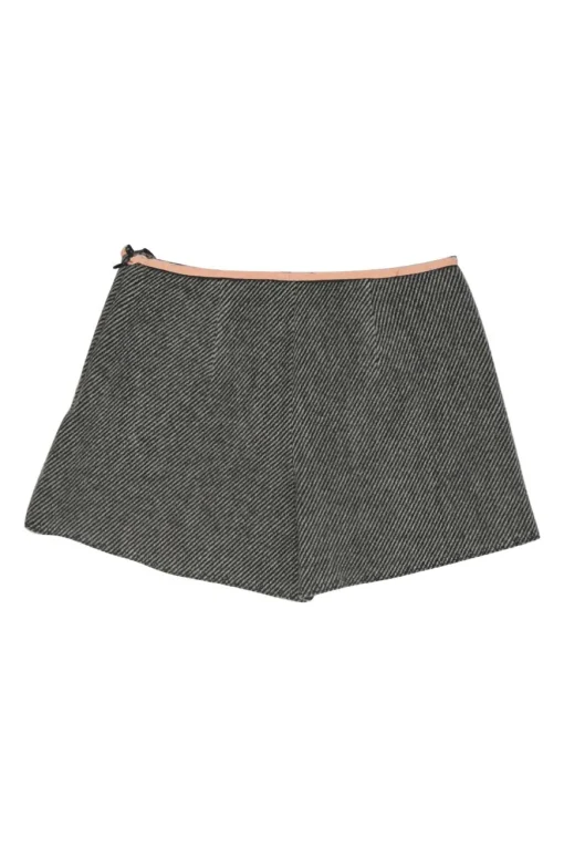 Charcoal wool-blend Cavalry twill pull-on high-rise culotte shorts