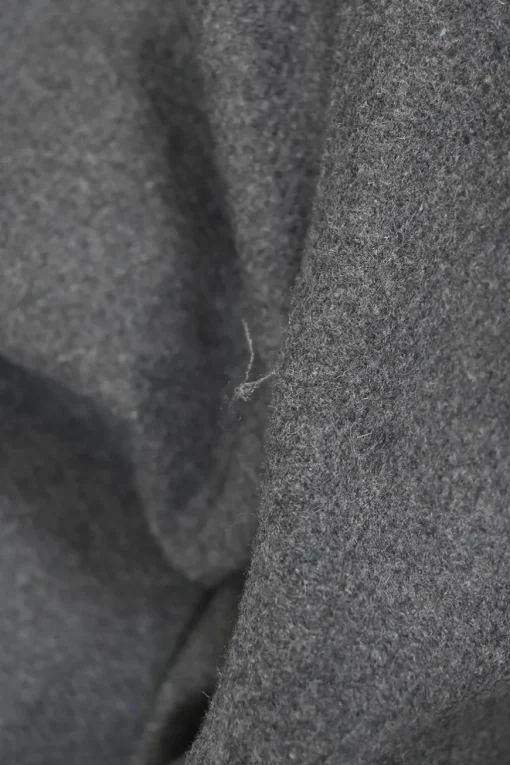 Charcoal wool-blend flannel pull-on high-rise slouchy straight leg trousers