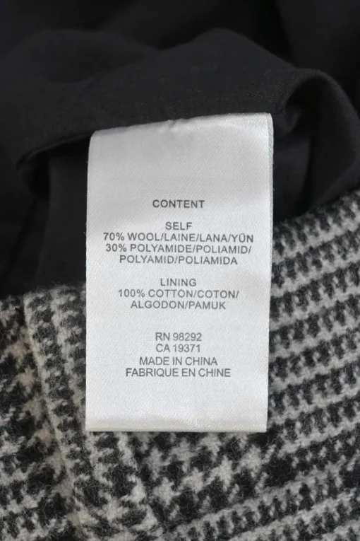 Charcoal wool-blend Glen check tweed notch lapel tailored jacket and mini skirt two-piece suit set