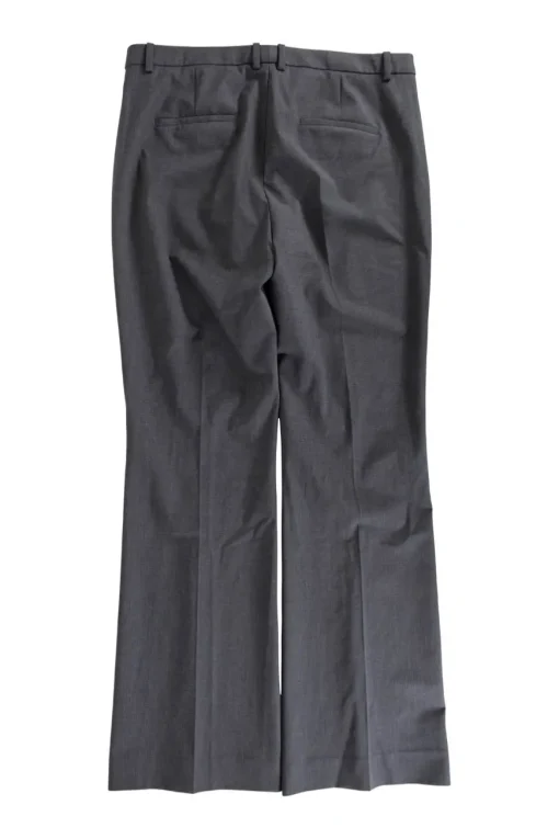 Charcoal wool-blend low-rise flared trousers