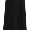 Charcoal wool-blend tweed pull-on high-rise tailored culottes