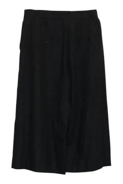 Charcoal wool-blend tweed pull-on high-rise tailored culottes