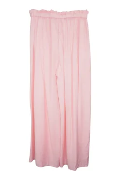Cherry blossom rayon-blend high waist pull-on slit leg piped wide-leg pants with shank button details