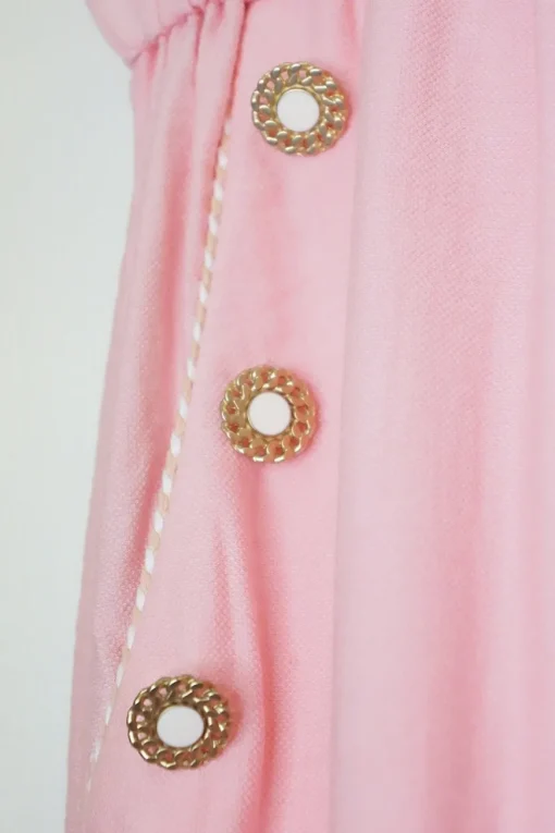 Cherry blossom rayon-blend high waist pull-on slit leg piped wide-leg pants with shank button details