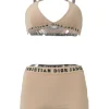 Chez Moi Essentials neutral viscose-blend bralette and brief set featuring 'CHRISTIAN DIOR J'ADIOR' band