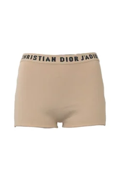 Chez Moi Essentials neutral viscose-blend bralette and brief set featuring 'CHRISTIAN DIOR J'ADIOR' band
