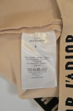 Chez Moi Essentials neutral viscose-blend bralette and brief set featuring 'CHRISTIAN DIOR J'ADIOR' band