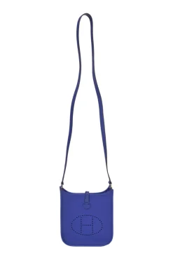 Cobalt blue Epsom leather Evelyne shoulder bag Squared JO