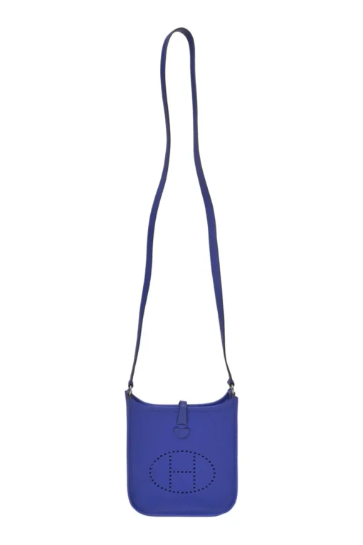 Cobalt blue Epsom leather Evelyne shoulder bag Squared JO