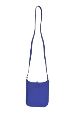 Cobalt blue Epsom leather Evelyne shoulder bag Squared JO