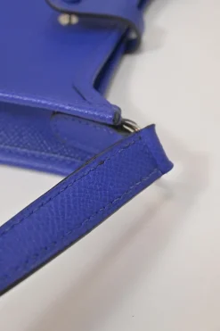 Cobalt blue Epsom leather Evelyne shoulder bag Squared JO