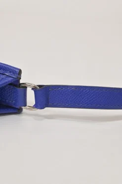 Cobalt blue Epsom leather Evelyne shoulder bag Squared JO