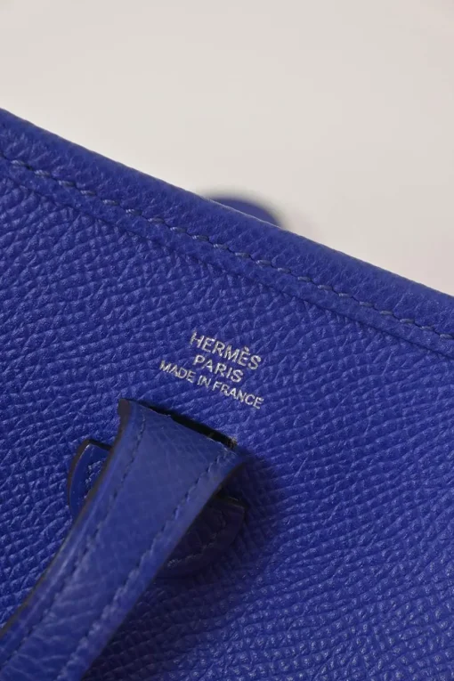 Cobalt blue Epsom leather Evelyne shoulder bag Squared JO