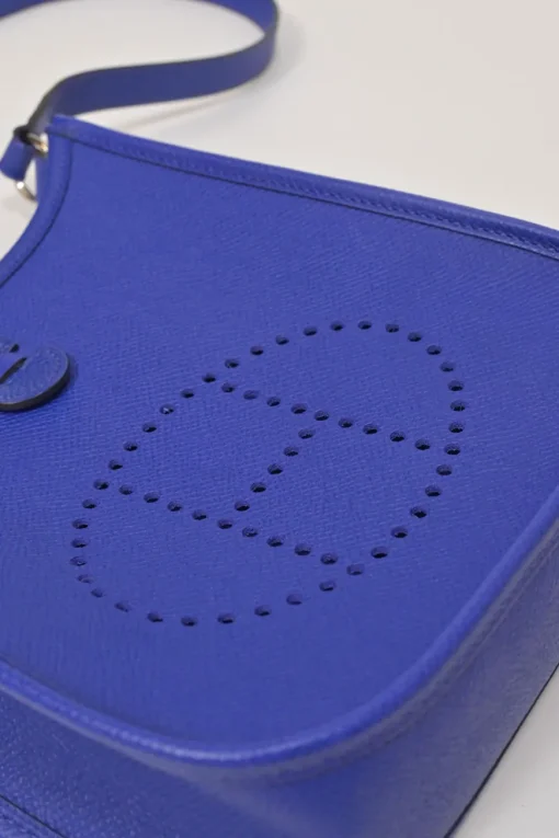 Cobalt blue Epsom leather Evelyne shoulder bag Squared JO
