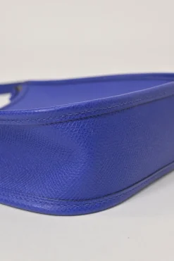 Cobalt blue Epsom leather Evelyne shoulder bag Squared JO
