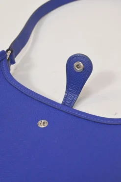 Cobalt blue Epsom leather Evelyne shoulder bag Squared JO