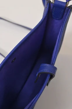 Cobalt blue Epsom leather Evelyne shoulder bag Squared JO