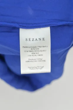 Cobalt blue silk-blend metallic floral fil-coupé midi A-line circle skirt