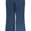 Cobalt blue viscose-blend low-rise tailored trousers