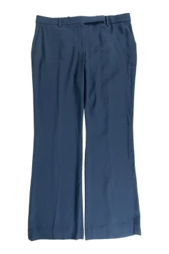 Cobalt blue viscose-blend low-rise tailored trousers