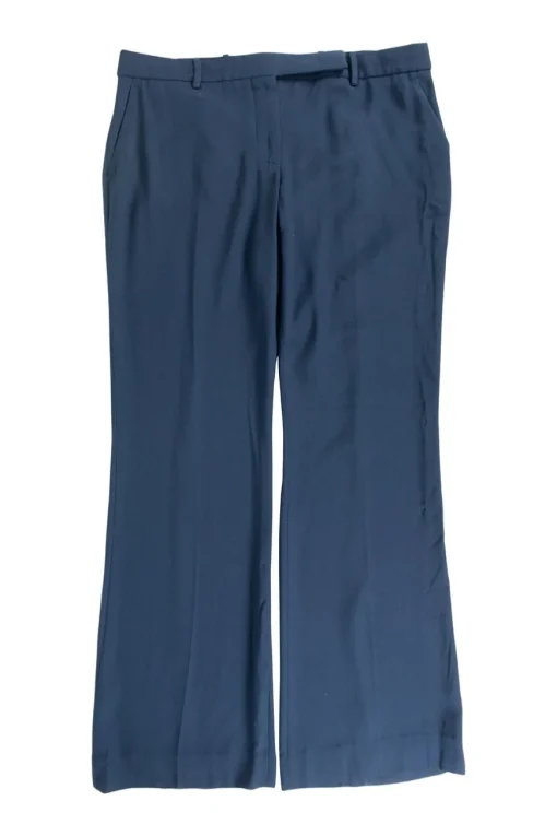 Cobalt blue viscose-blend low-rise tailored trousers