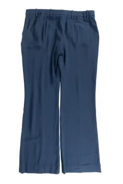 Cobalt blue viscose-blend low-rise tailored trousers