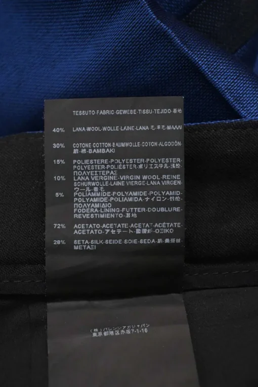Cobalt blue wool-blend low-rise tailored trousers with extended tab closure