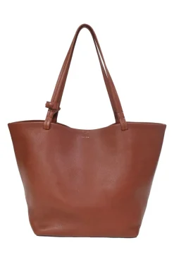 Cognac brown leather Park Tote Three bag