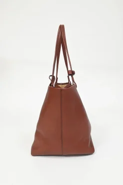 Cognac brown leather Park Tote Three bag