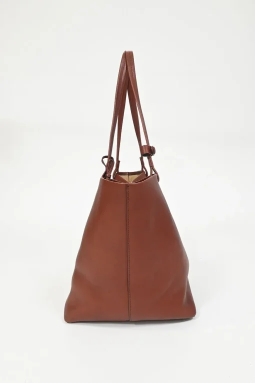 Cognac brown leather Park Tote Three bag