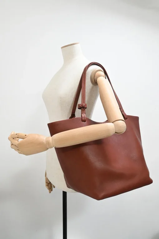 Cognac brown leather Park Tote Three bag